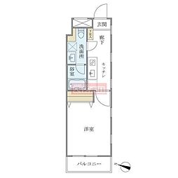 グランデュオ駒沢II 3階1Kの間取り