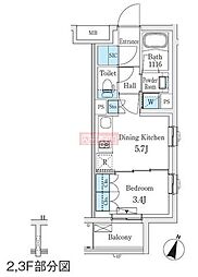 コスモグラシア学芸大学 103 1階1DKの間取り