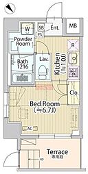 セリジェ池尻大橋 1階1Kの間取り