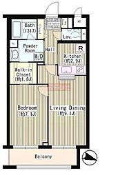 ルミエール中町 2階1LDKの間取り