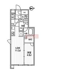 ALTERNA祐天寺 1LDKの間取図画像