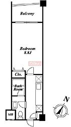 JMF-Residence世田谷三宿 1Kの間取図画像