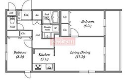 ル・パティオ瀬田 2LDKの間取図画像
