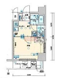 ヴェルト三軒茶屋2 1Kの間取図画像