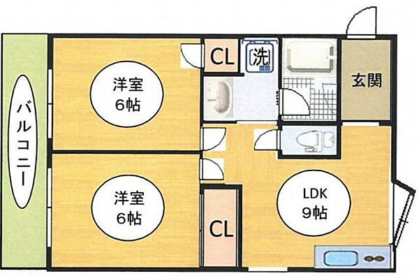 エクセルハイム川富 ｜大阪府大阪市中央区内淡路町1丁目(賃貸マンション2LDK・2階・44.68㎡)の写真 その2