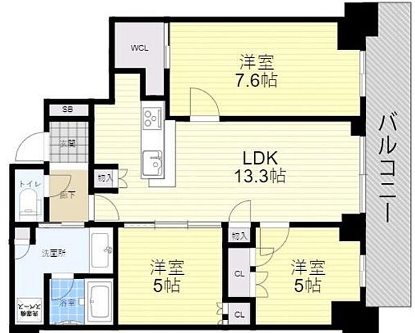 大阪府大阪市北区大淀南2丁目(賃貸マンション3LDK・15階・71.53㎡)の写真 その2