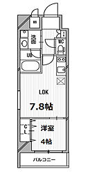 南堀江プライマリーワン 12階1LDKの間取り