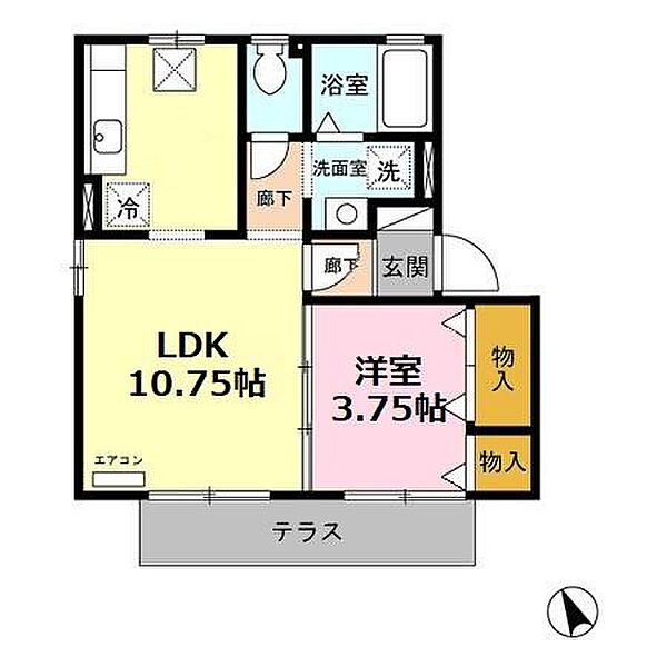 ルミエール 103｜愛知県豊橋市牟呂外神町(賃貸アパート1LDK・1階・36.25㎡)の写真 その2