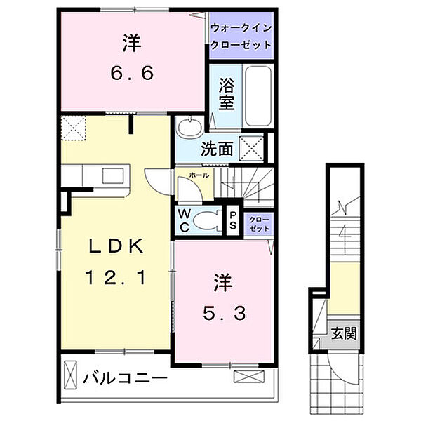 マンダリーナ　II 201｜愛知県豊川市下長山町堺(賃貸アパート2LDK・2階・58.94㎡)の写真 その2