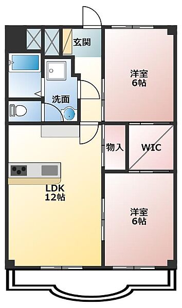 オリエンタルハイツ 603｜愛知県豊橋市東脇1丁目(賃貸マンション2LDK・6階・58.00㎡)の写真 その2