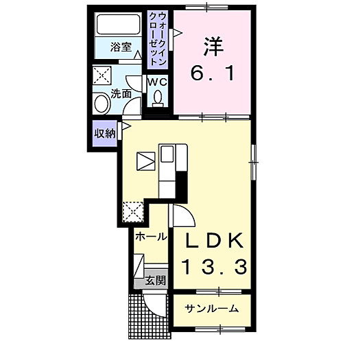 ロワゾーブルーＮ 103｜茨城県鹿嶋市平井東３丁目(賃貸アパート1LDK・1階・50.01㎡)の写真 その2