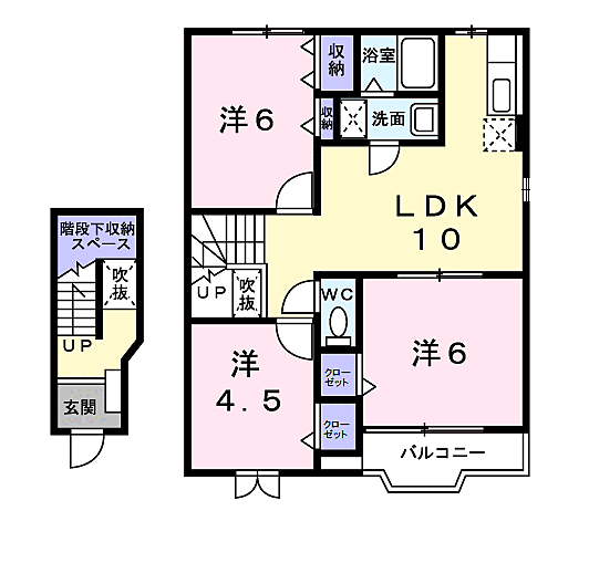 ロメオ　エステートI 203｜茨城県神栖市深芝南２丁目(賃貸アパート3LDK・2階・65.57㎡)の写真 その2