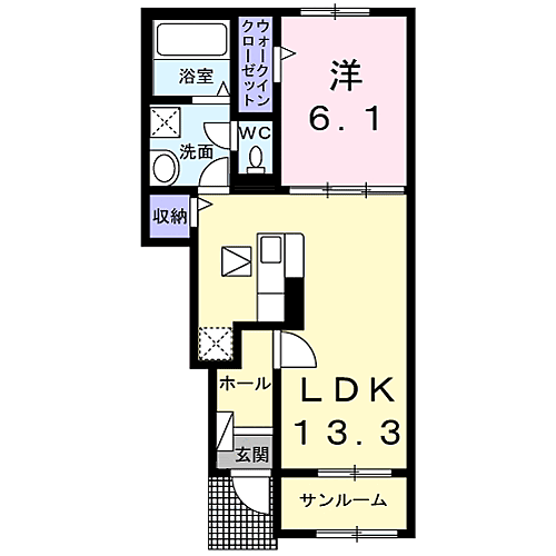 スパーブ 105｜茨城県神栖市深芝(賃貸アパート1LDK・1階・50.05㎡)の写真 その2