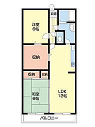 ミレニアム・ユウアイ 2階2LDKの間取り