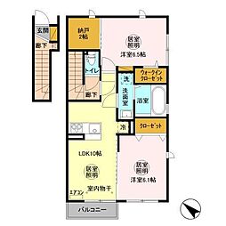 未来 愛 2階2LDKの間取り