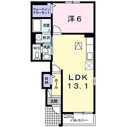 パティオ　I 1階1LDKの間取り