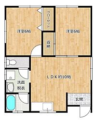 エムハウス A-1 1階2LDKの間取り