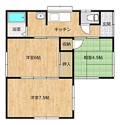 渡辺荘2 1階3Kの間取り