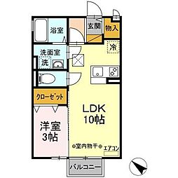 ヴァン・ボナール　A 1階1LDKの間取り