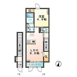 高尾崎 NEW TOWN La・Terre H 2階