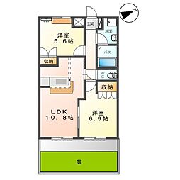 ルミエール 2LDKの間取図画像