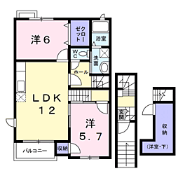 ブリズ1 2LDKの間取図画像