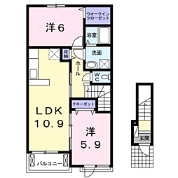ヴェスティート2 2LDKの間取図画像