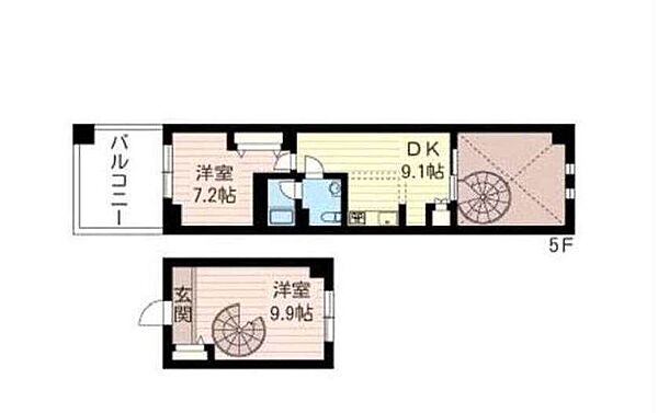 レジデンスシャルマン月島 843｜東京都中央区月島３丁目(賃貸マンション2DK・8階・57.98㎡)の写真 その2