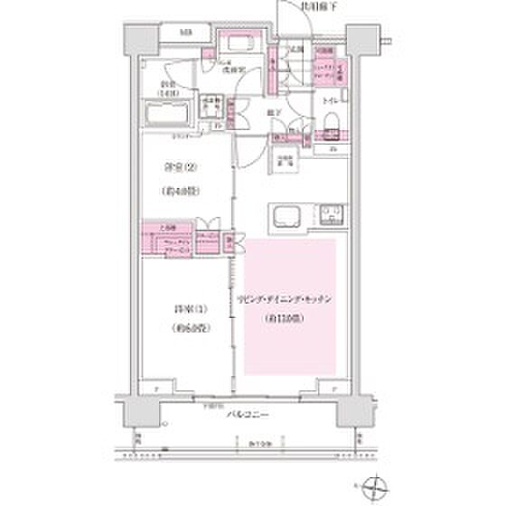 ディームス東陽町 403｜東京都江東区東陽５丁目(賃貸マンション2LDK・4階・54.64㎡)の写真 その2