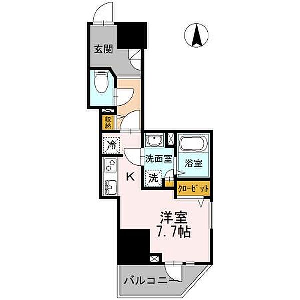 ライジングプレイス亀戸 1607｜東京都江東区亀戸７丁目(賃貸マンション1K・16階・26.53㎡)の写真 その2