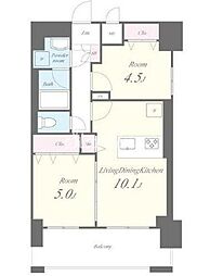 Portofino　(ポルトフィーノ) 3階2LDKの間取り