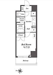 アルファプライム東陽町 7階1Kの間取り