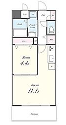 グリシーヌ 4階1LDKの間取り