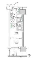 ブルックサイドレジデンス木場 2Kの間取図画像