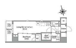 コンフォリア・リヴ南砂町EAST 1LDKの間取図画像
