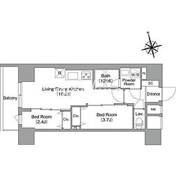コンフォリア・リヴ南砂町EAST 2LDKの間取図画像