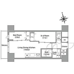 コンフォリア・リヴ南砂町EAST 2LDKの間取図画像