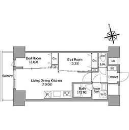 コンフォリア・リヴ南砂町EAST 2LDKの間取図画像