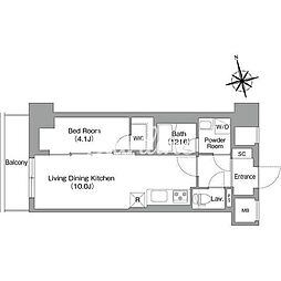 コンフォリア・リヴ南砂町EAST 1LDKの間取図画像