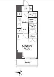 AlphaPrime東陽町 1Kの間取図画像