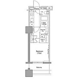 ザ・パークハビオ木場 1Kの間取図画像