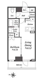 AlphaPrime東陽町 1LDKの間取図画像