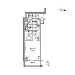 パークハビオ門前仲町 1Kの間取図画像