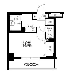メインステージ門前仲町 1Kの間取図画像
