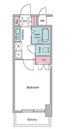 RESIDIA門前仲町 1Kの間取図画像