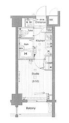ガーラ・シティ門前仲町 1Kの間取図画像