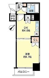 ビバリーホームズ越中島 1DKの間取図画像