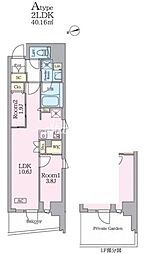 ガーデンザヴィス門前仲町 2LDKの間取図画像