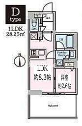 クレストコート東陽町 1LDKの間取図画像