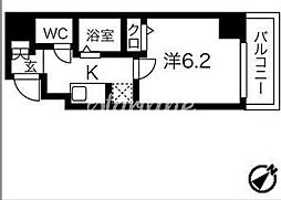 SPATIE門前仲町サウスクレスト 1Kの間取図画像